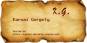 Karsai Gergely névjegykártya